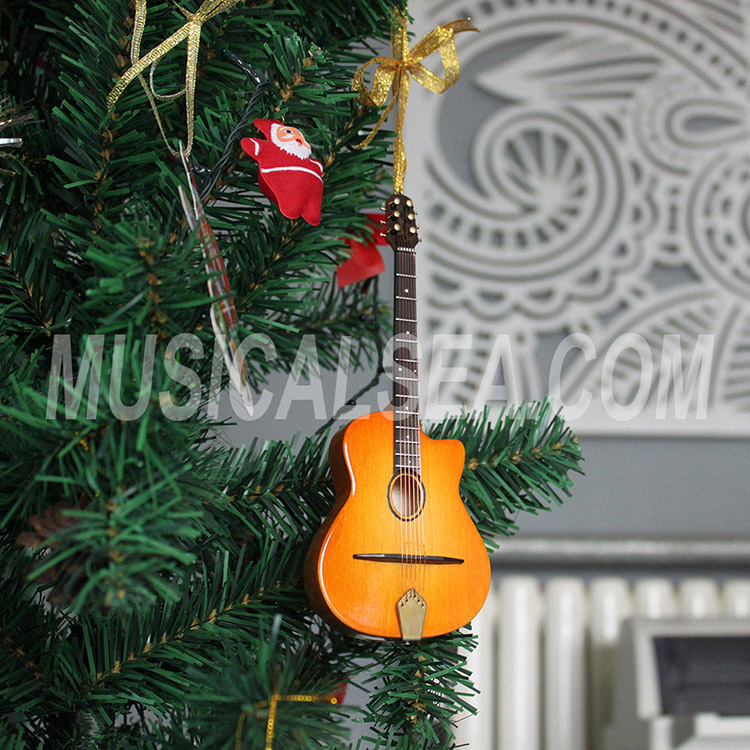 Unique miniature guitar christmas tree orname